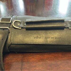 Black Leather Roll-Up Knife Kit